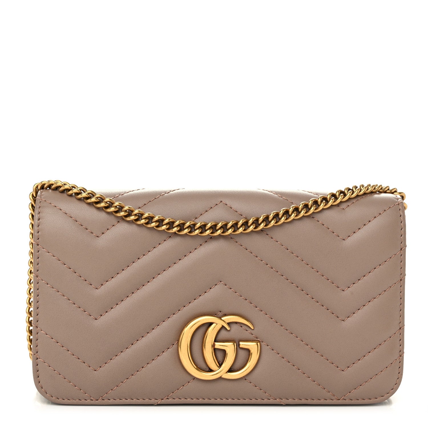 Gucci Calfskin Matelasse GG Marmont Mini Bag Porcelain Rose 1 of 9
