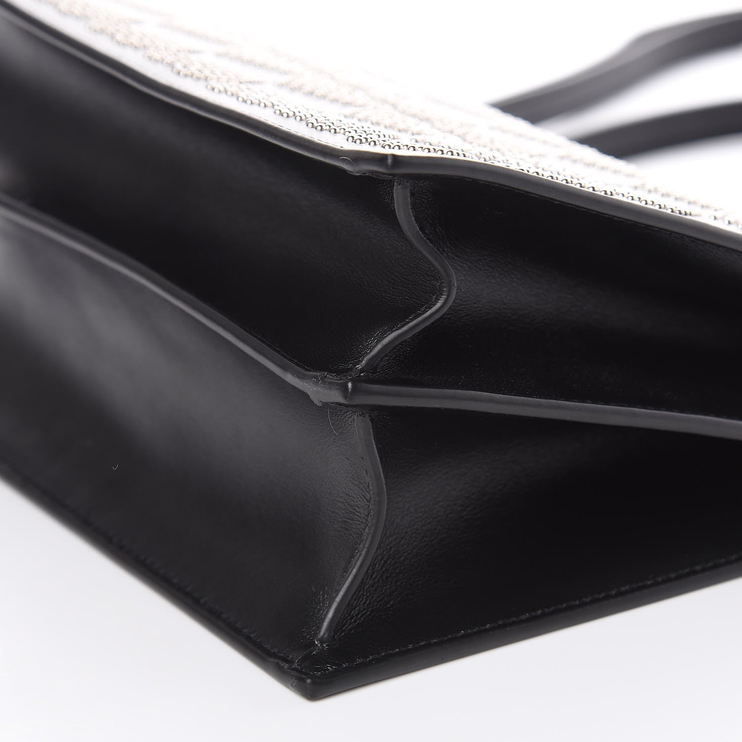 Saint Laurent Smooth Calfskin Catherine Heart Studded Satchel Black 9 of 9