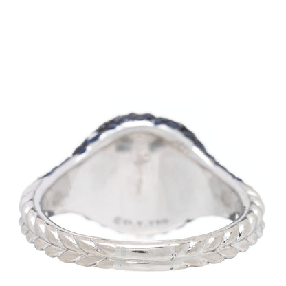 David Yurman 18K White Gold Blue Sapphire Petite Pave Chevron Pinky Ring 48 4.5 3 of 4