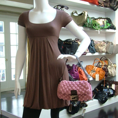 Fendi Woven Knit Baguette Pink 2 of 12