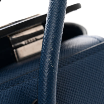 Prada Saffiano Cuir Twin Tote Bleuette 13 of 13