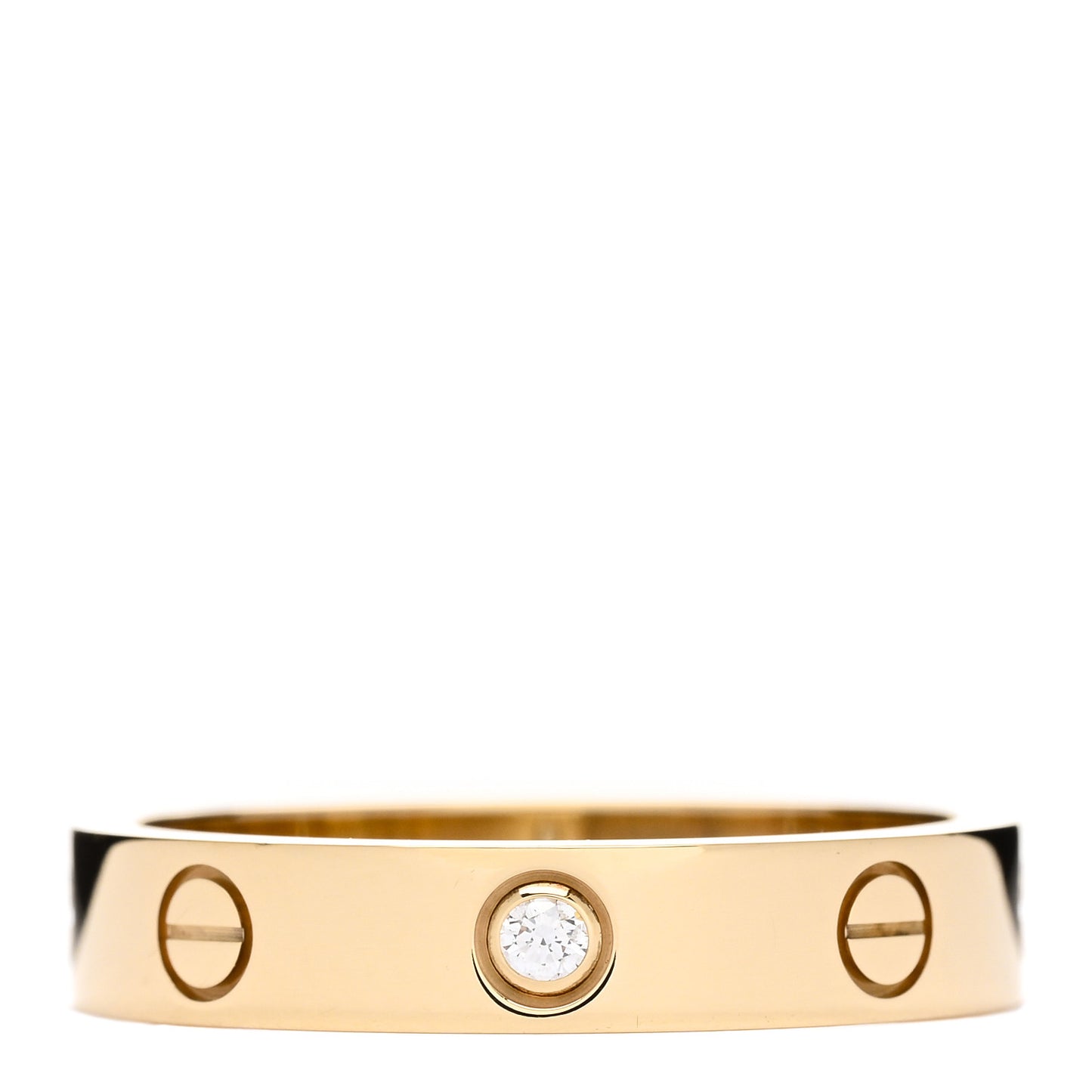 18K Yellow Gold Diamond 4mm LOVE Wedding Band Ring 55 7.25