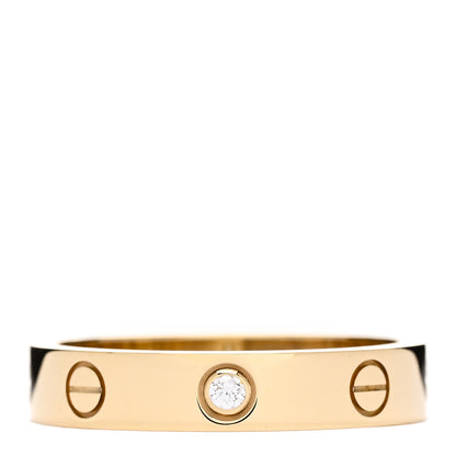 Cartier 18K Yellow Gold Diamond 4mm LOVE Wedding Band Ring 55 7.25 1 of 5