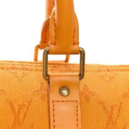 Louis Vuitton Denim Monogram Keepall Bandouliere 50 Ocre 10 of 13