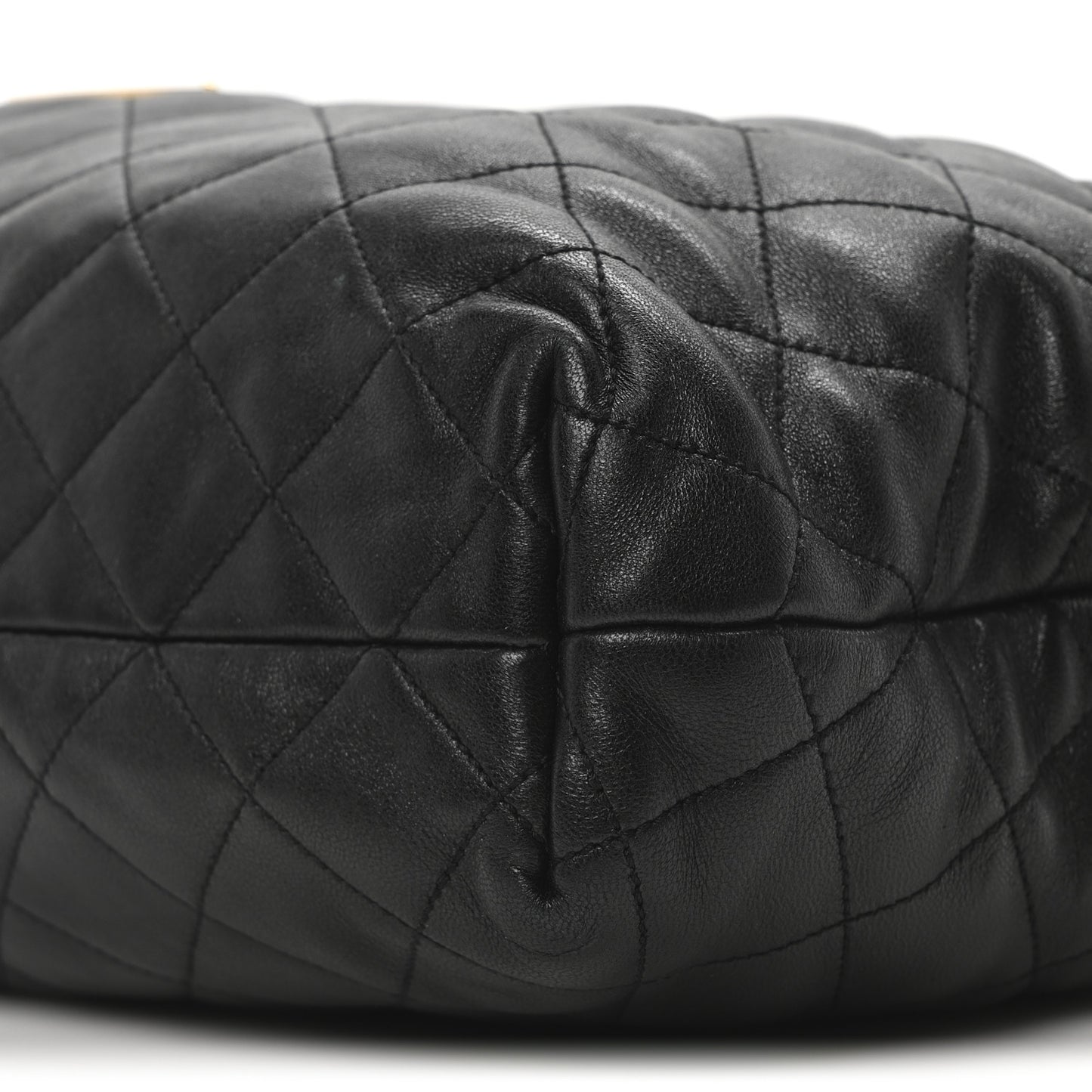 Lambskin Quilted Maxi Icare Shopping Tote Black
