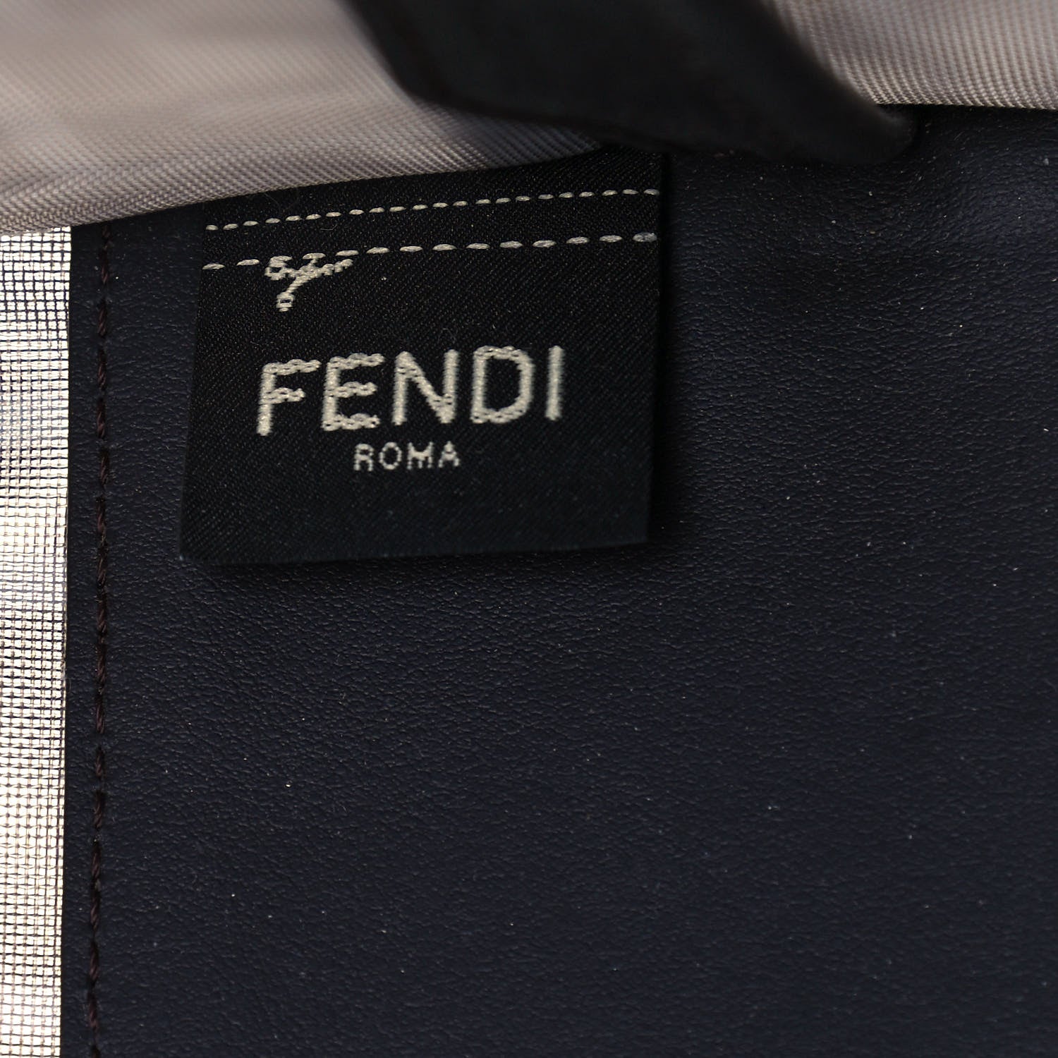 Fendi Mesh Vitello Century FF 1974 Mini Peekaboo Defender Cover Azzurro Black Ebano 5 of 14