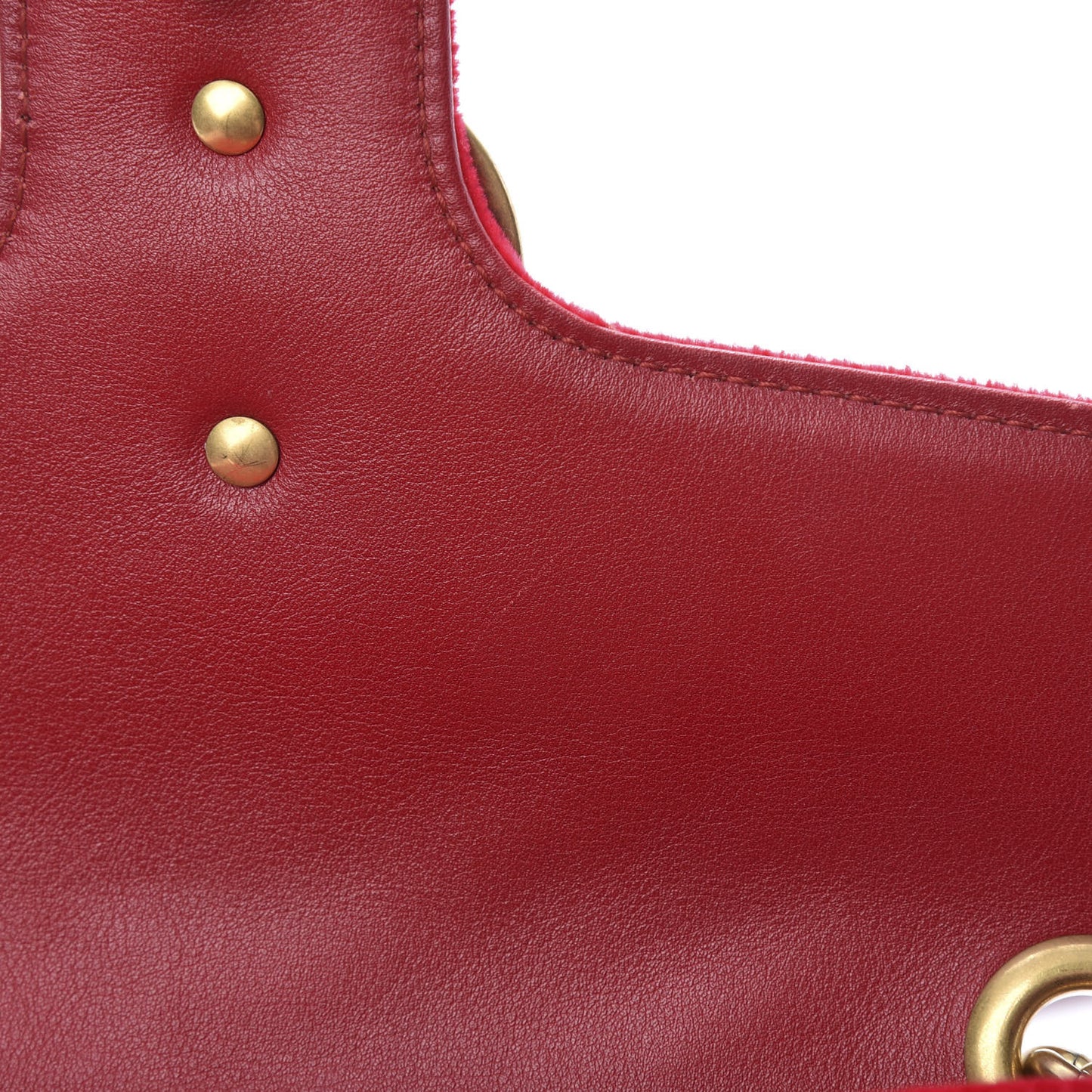 Velvet Matelasse Small GG Marmont Shoulder Bag Hibiscus Red