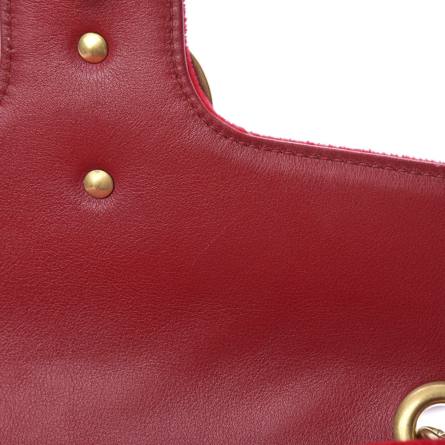 Gucci Velvet Matelasse Small GG Marmont Shoulder Bag Hibiscus Red 11 of 11