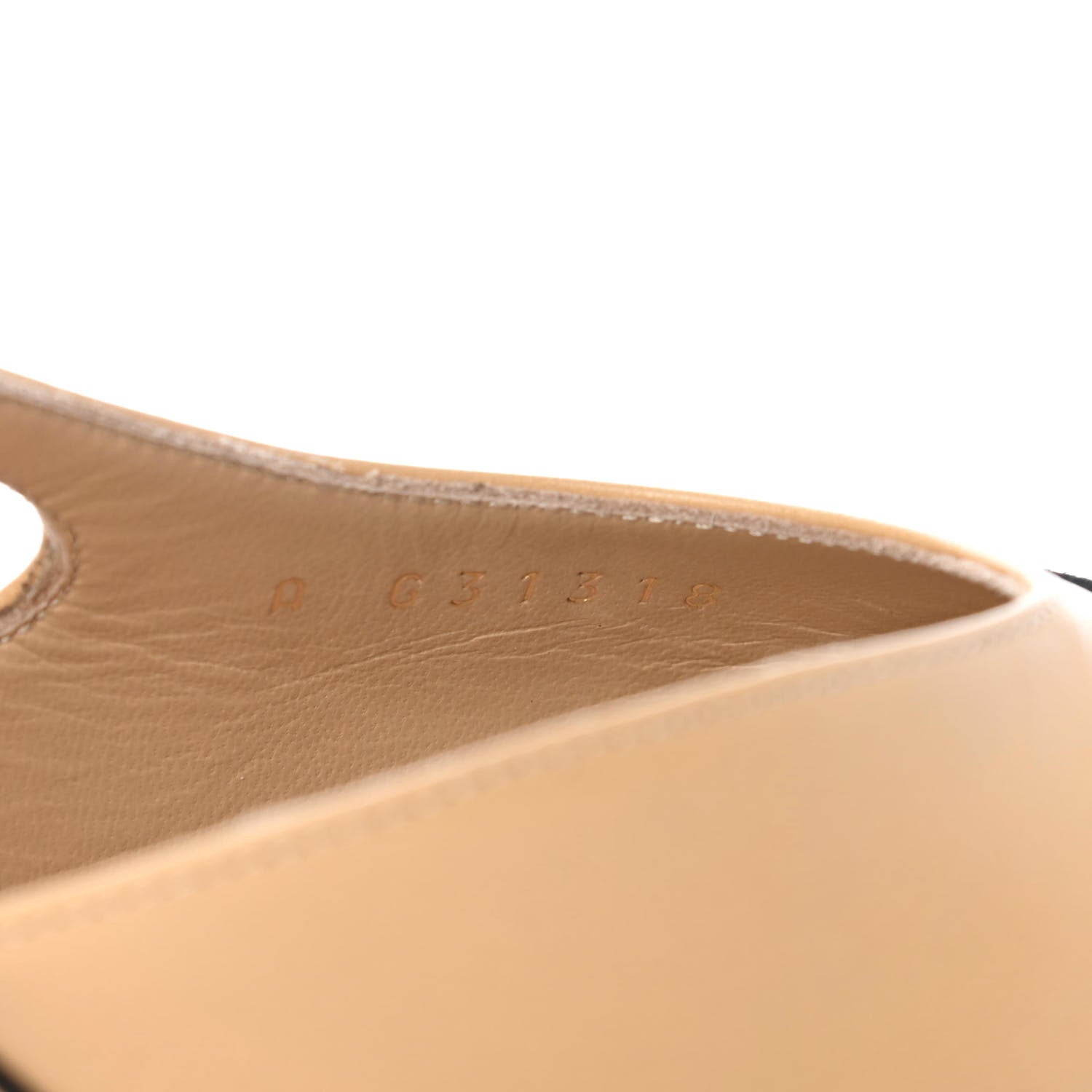 Chanel Goatskin Grosgrain Cap Toe CC Slingback Pumps 37 Beige Black 12 of 18