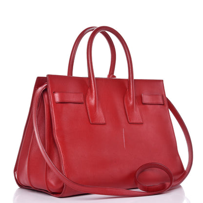 Saint Laurent Calfskin Small Sac De Jour Lipstick Red 4 of 19