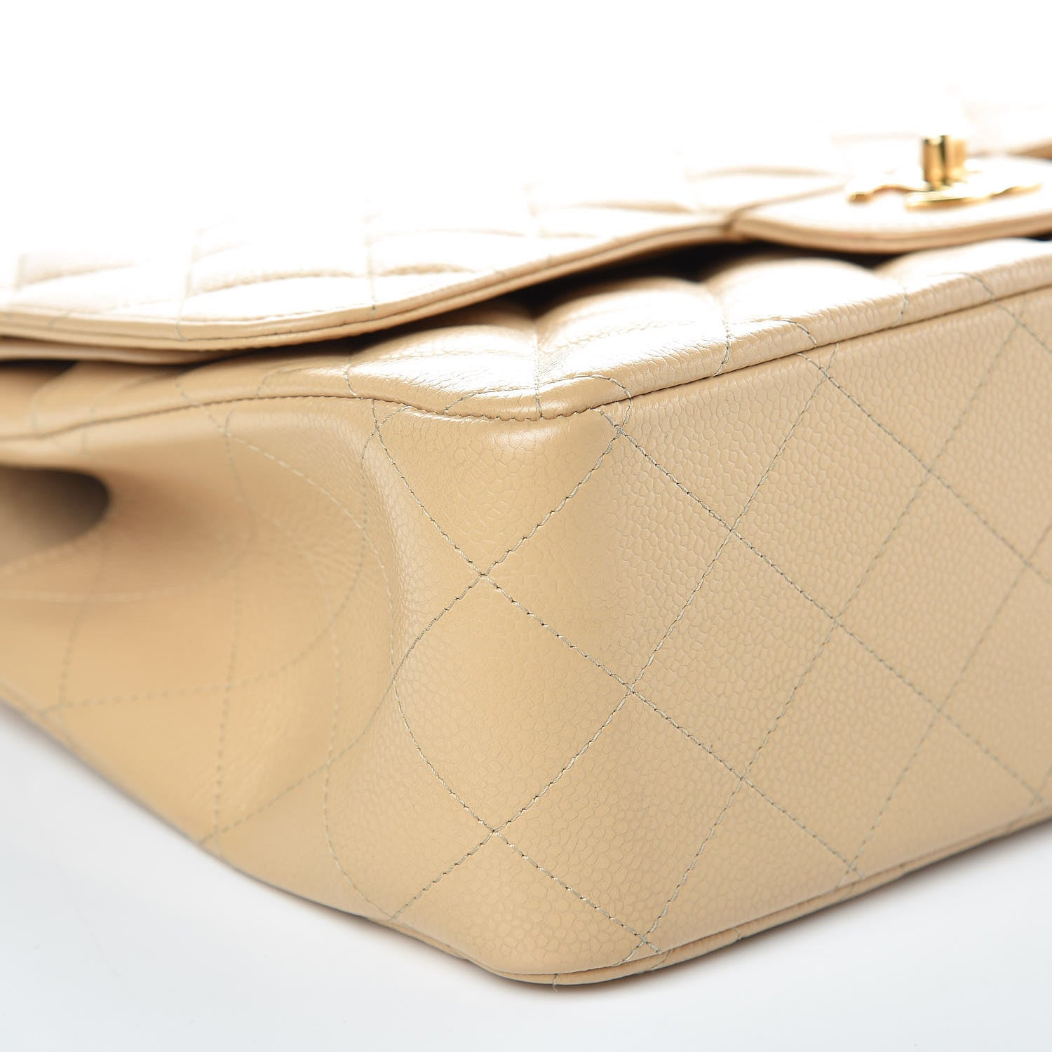 Chanel Caviar Quilted Jumbo Double Flap Beige Clair 8 of 13