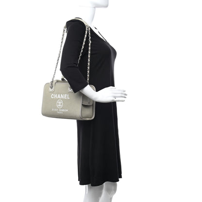 Chanel Canvas Deauville Bowling Bag Beige 2 of 11