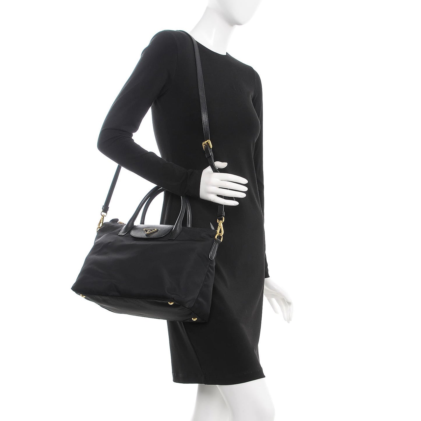 Saffiano Tessuto Nylon Tote Nero Black