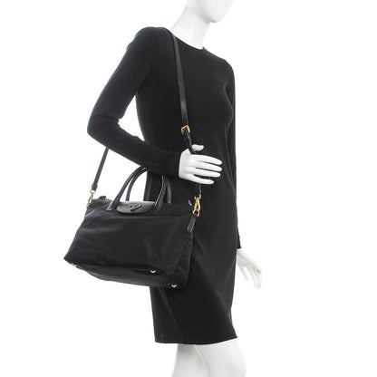 Prada Saffiano Tessuto Nylon Tote Nero Black 2 of 9