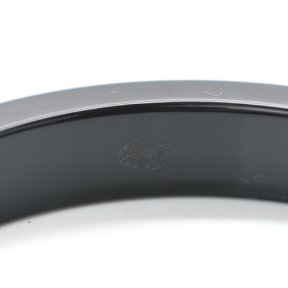 Chanel Resin Logo Bangle Bracelet Blue Black 4 of 4