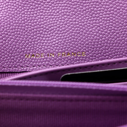 Chanel Caviar Quilted Large Flap Wallet Purple 7 of 9