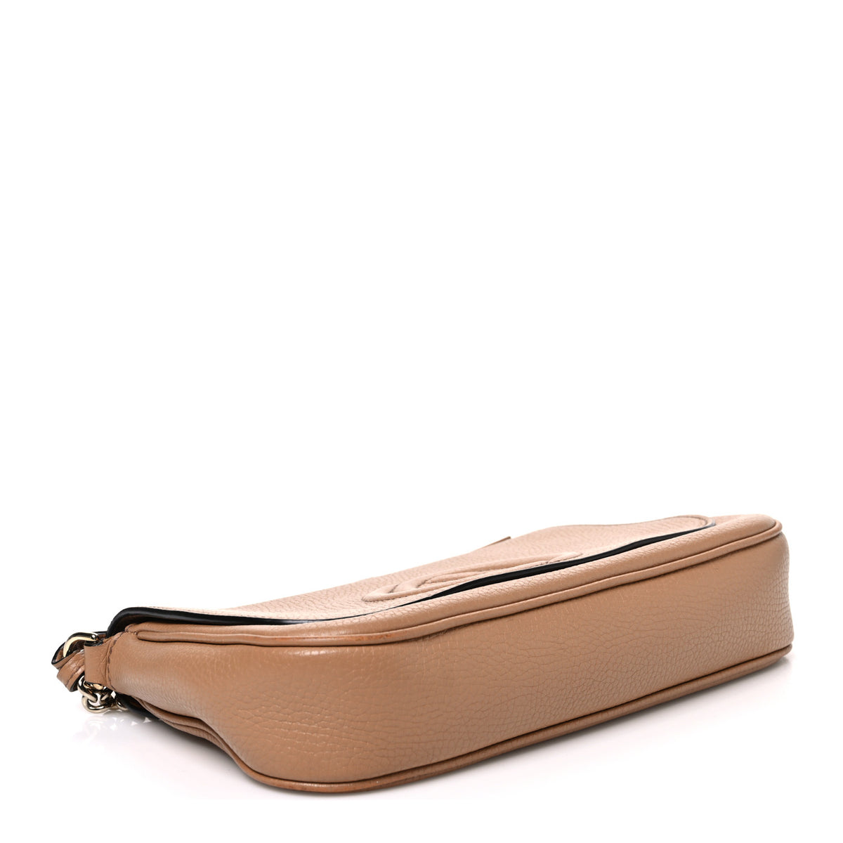 Pebbled Calfskin Medium Soho Flap Crossbody Camelia