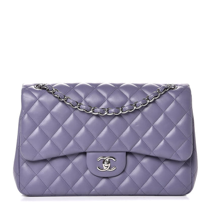 Chanel Lambskin Quilted Jumbo Double Flap Light Purple 1 of 10
