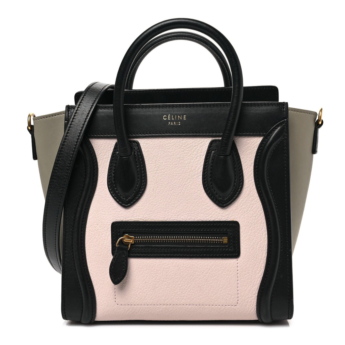 Smooth Drummed Calfskin Nano Tri-Color Luggage Light Rose