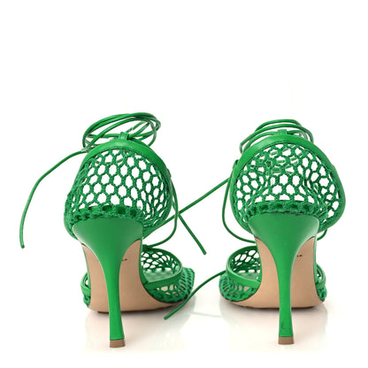 Bottega Veneta Mesh Nappa Stretch Ankle Tie 90mm Sandals 40 Grass 6 of 11
