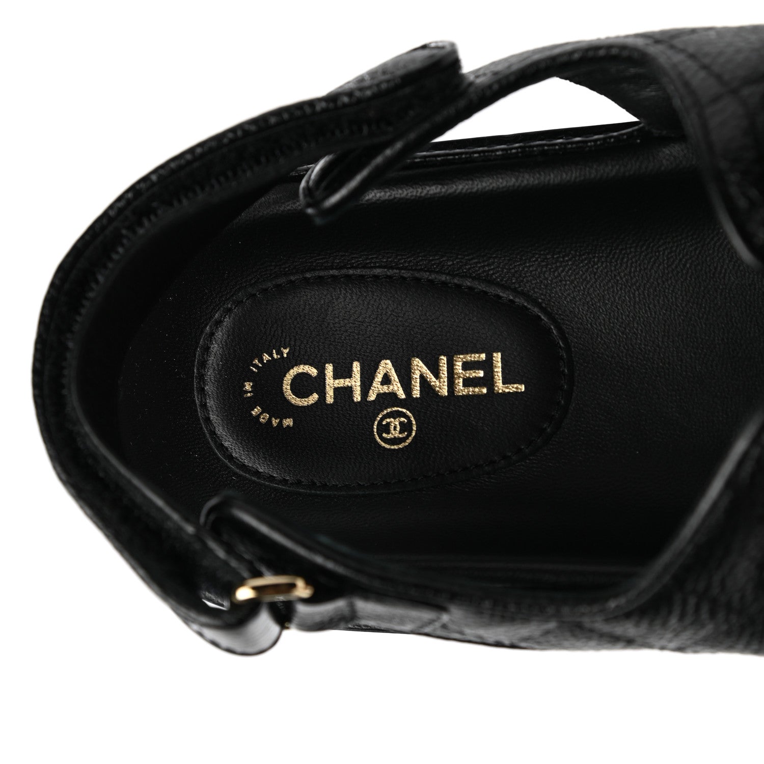 Chanel Grained Calfskin Velcro Dad Sandals 40.5 Black 7 of 9