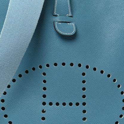 Hermes Taurillon Clemence Evelyne II GM Blue Jean 8 of 10