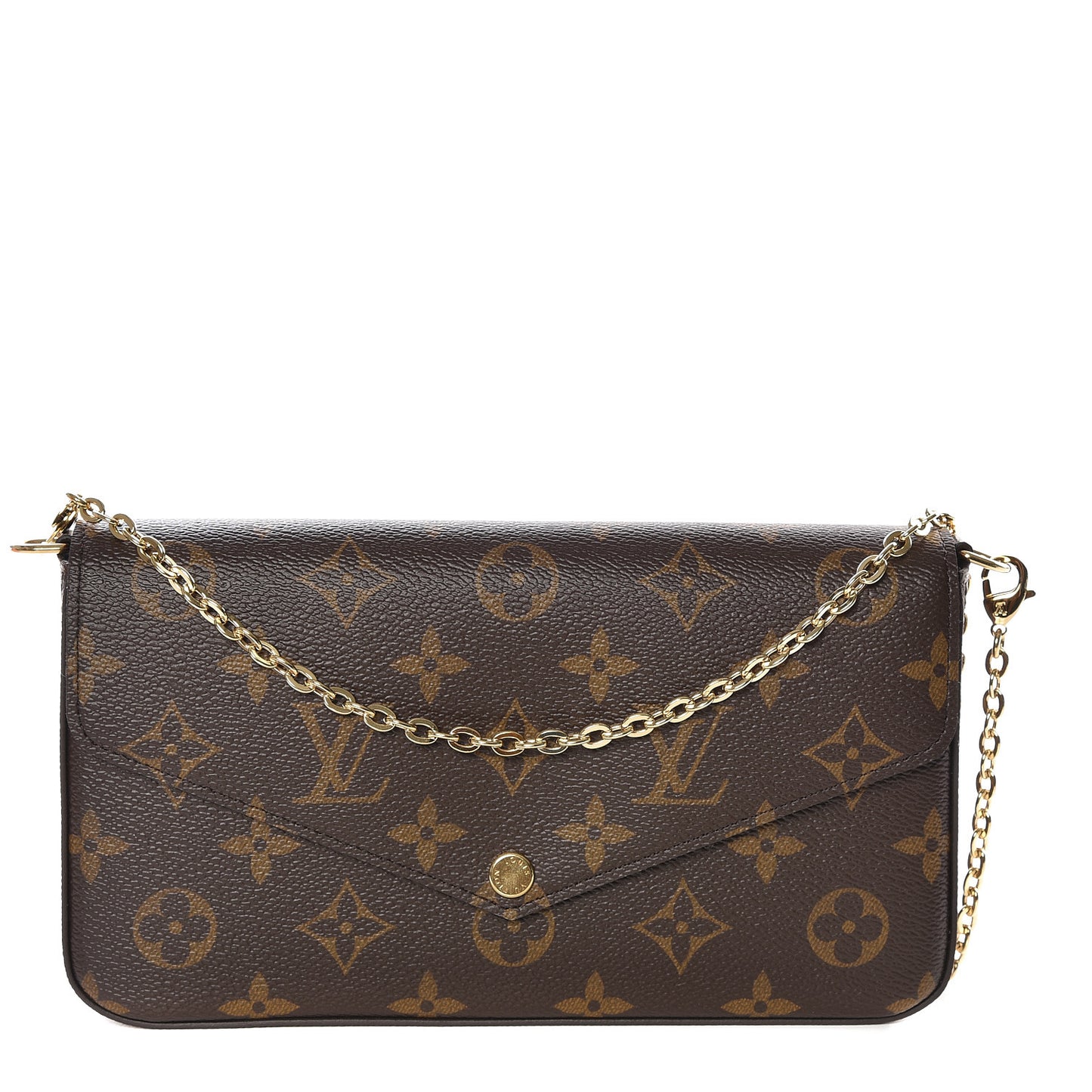 Monogram Pochette Felicie Chain Wallet Fuchsia