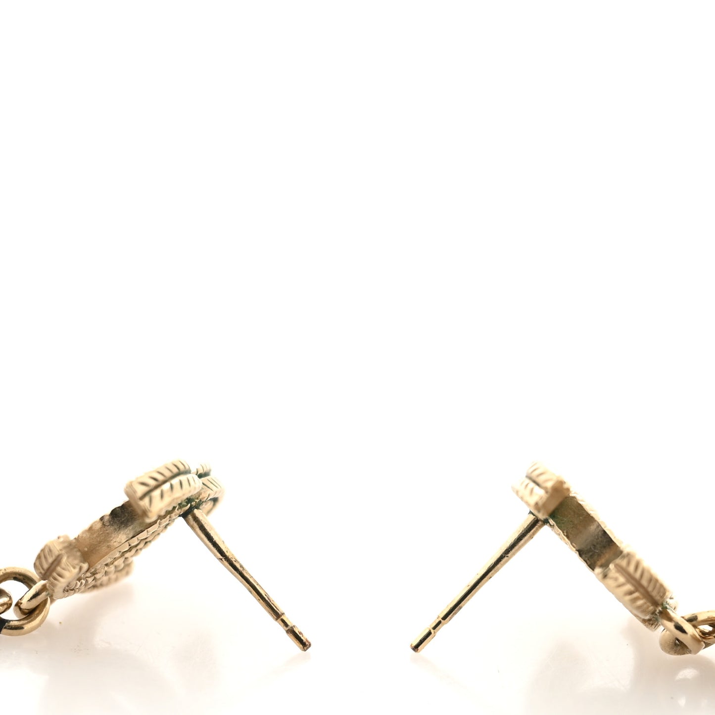 Pearl Camellia CC Drop Earrings Gold White