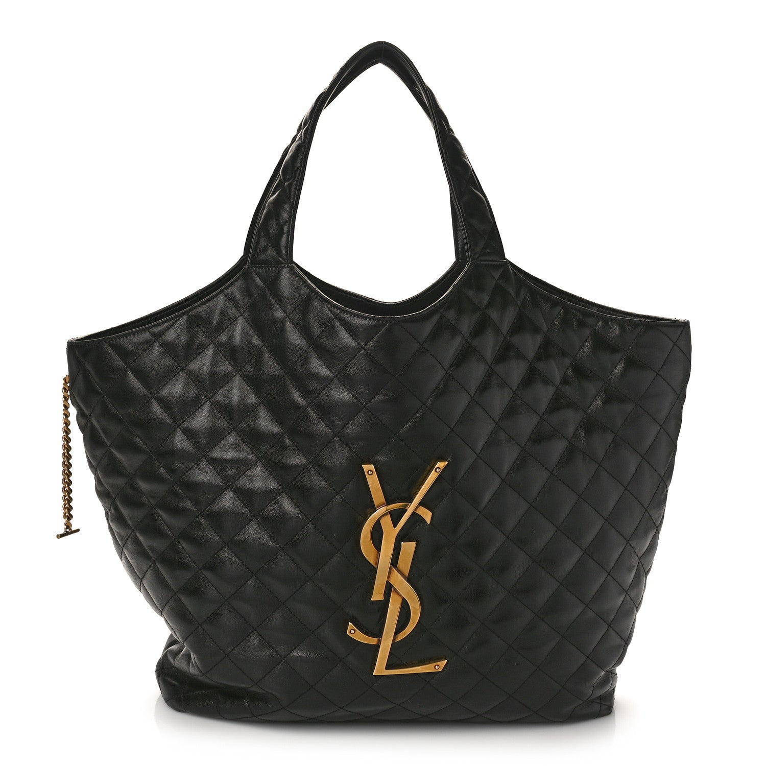 Saint Laurent Lambskin Quilted Maxi Icare Shopping Tote Black 2 of 9