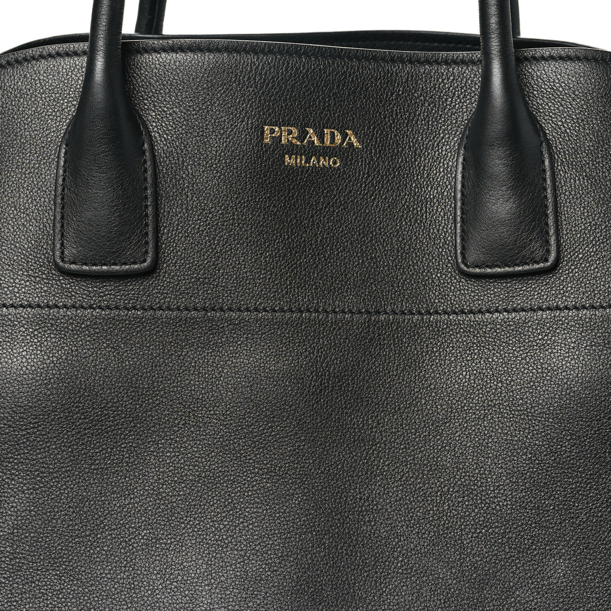Prada Soft Grain Calfskin Large Tote Bag Black 7 of 10