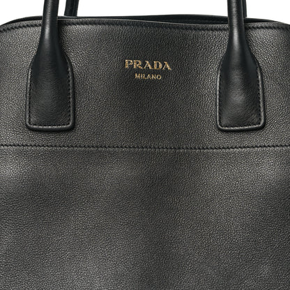 Prada Soft Grain Calfskin Large Tote Bag Black 7 of 10