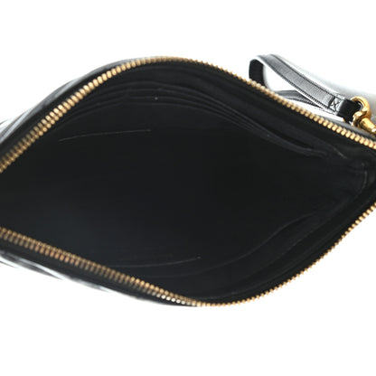 Saint Laurent Calfskin Matelasse Chevron Monogram A5 Wristlet Black 4 of 7
