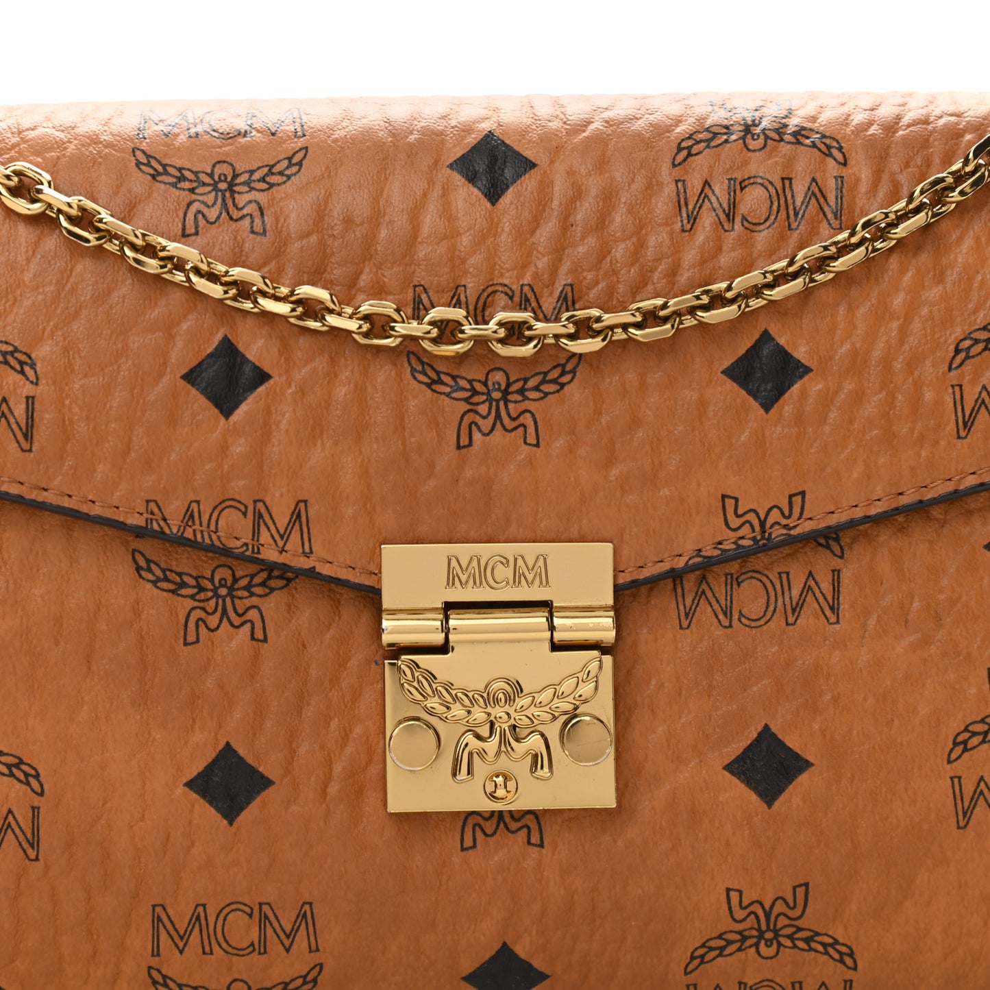 Visetos Medium Patricia Wallet On Chain Cognac