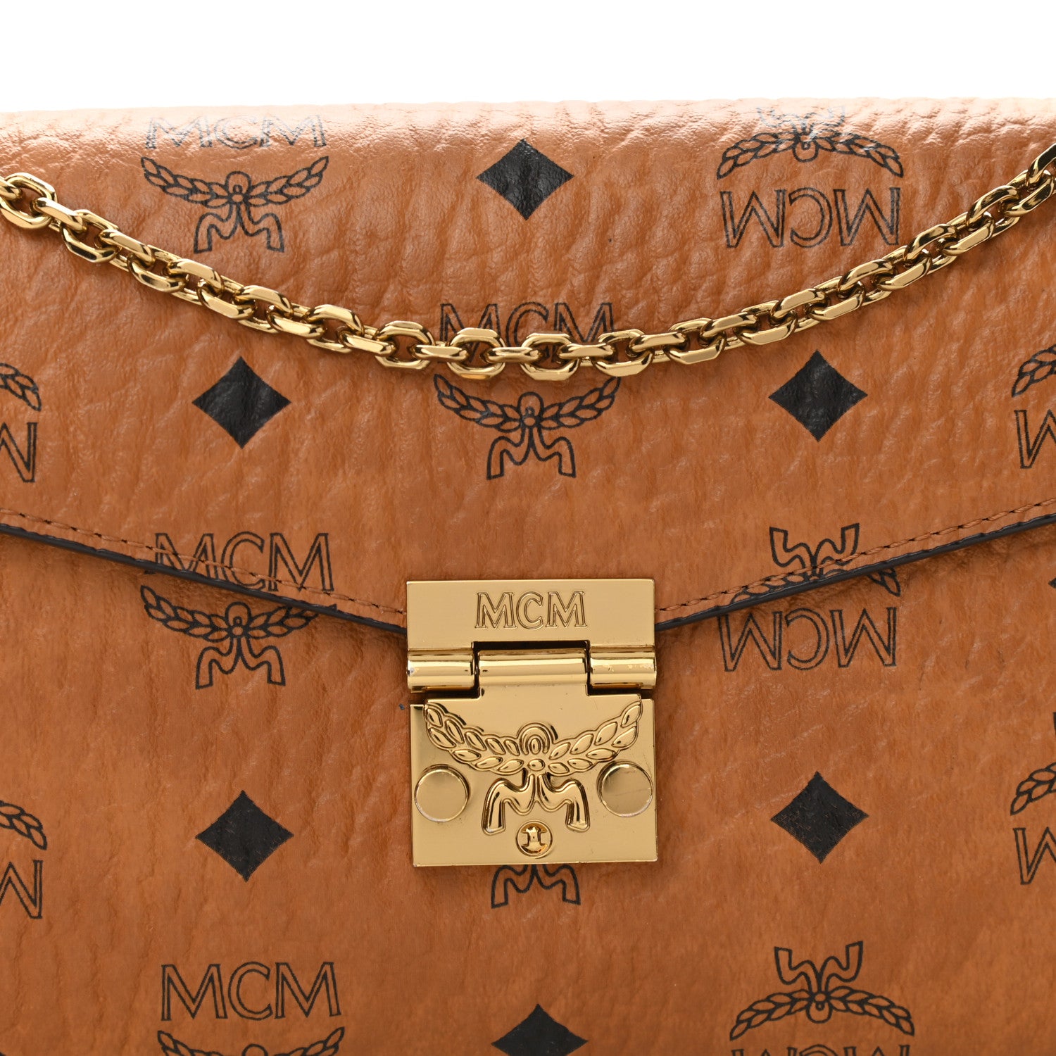 MCM Visetos Medium Patricia Wallet On Chain Cognac 7 of 9