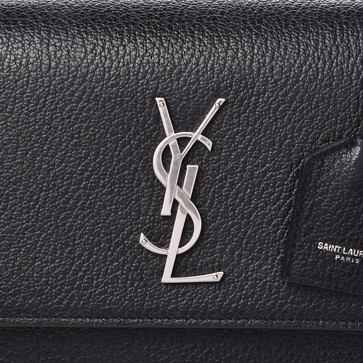 Saint Laurent Grained Calfskin Medium Monogram Sunset Satchel Black 8 of 11