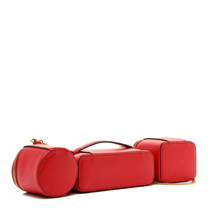 Valentino Garavani Grained Calfskin VLogo Signature Wash Bag Rouge Pur 3 of 9