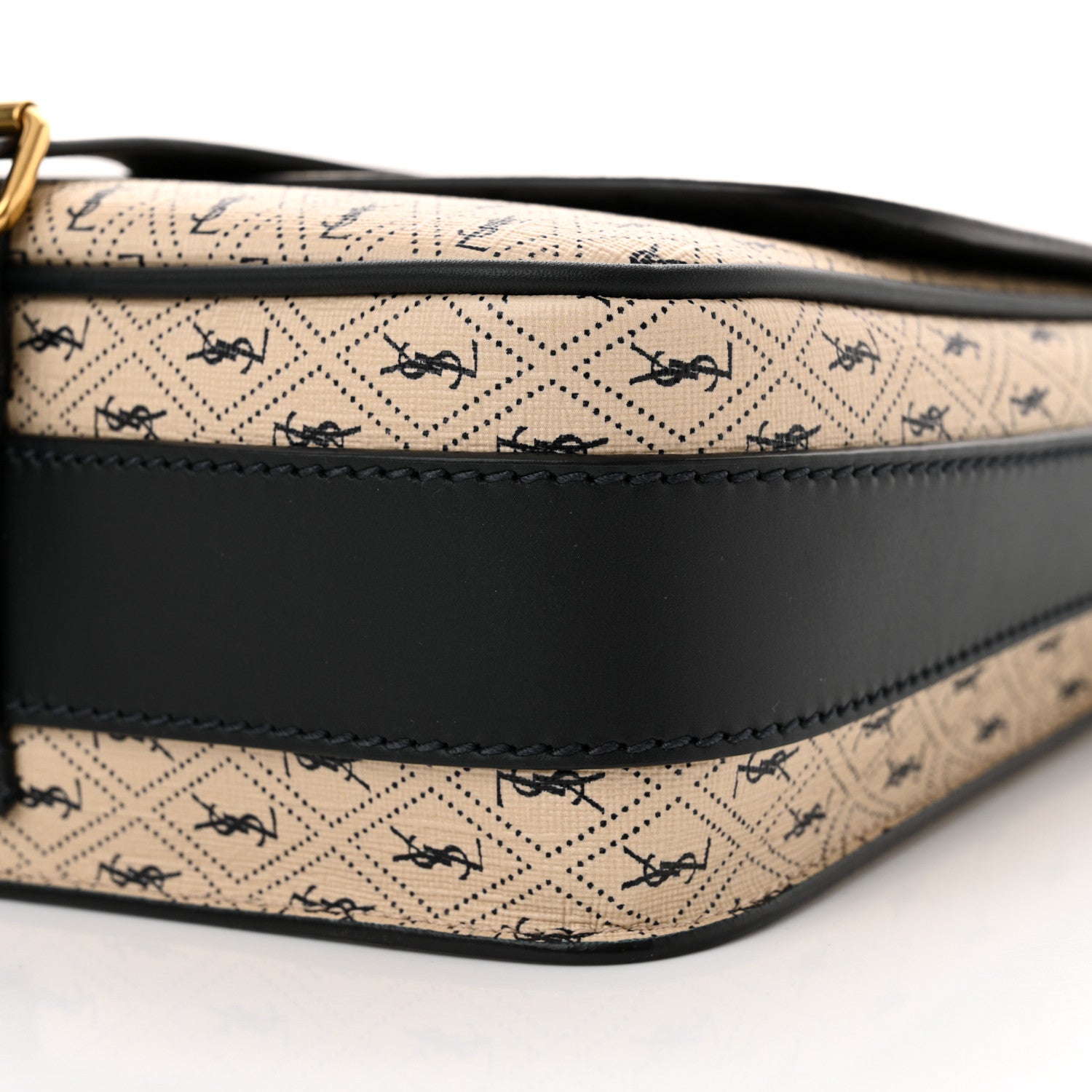 Saint Laurent Canvas Smooth Calfskin Le Monogramme Medium Buckle Satchel Beige 10 of 11