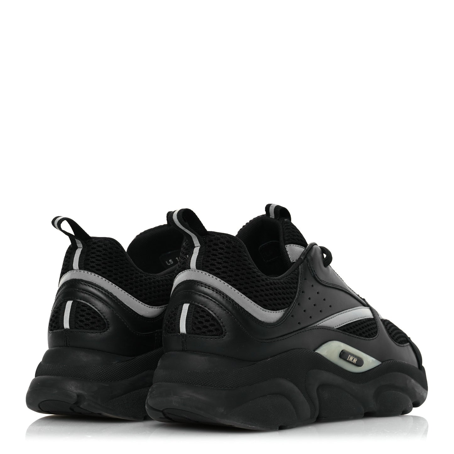 Technical Mesh Calfskin Mens B22 Sneakers 46 Black