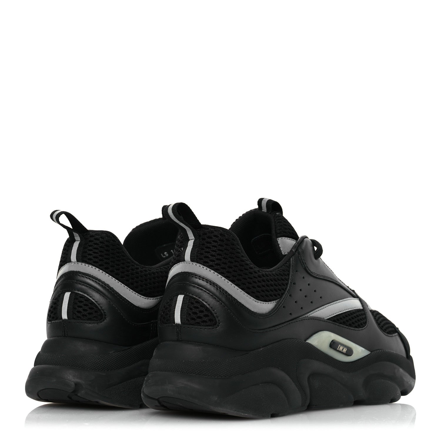 Christian Dior Technical Mesh Calfskin Mens B22 Sneakers 46 Black 5 of 14