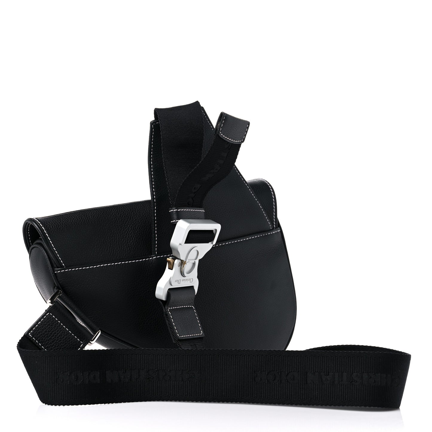 Grained Calfskin Kim Jones Saddle Bag Black