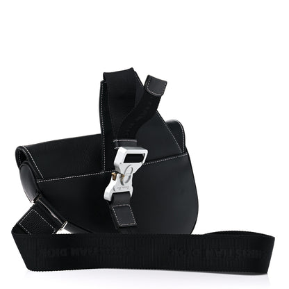 Christian Dior Grained Calfskin Kim Jones Saddle Bag Black 3 of 12