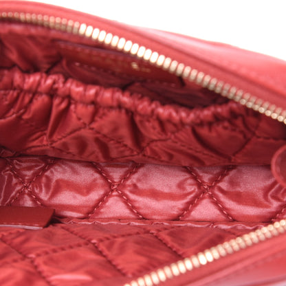 Chanel Lambskin Quilted Small Curvy Pouch Cosmetic Case Red 4 of 9