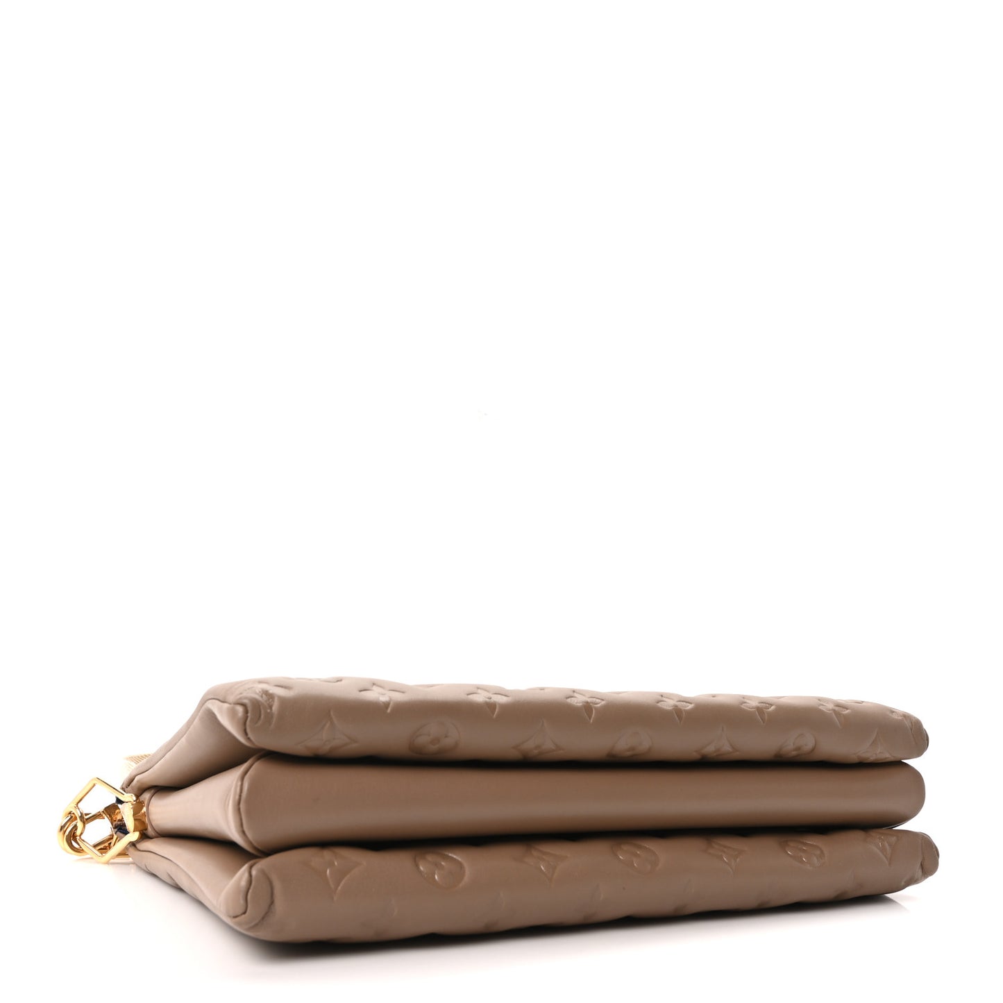 Lambskin Embossed Monogram Coussin MM Taupe