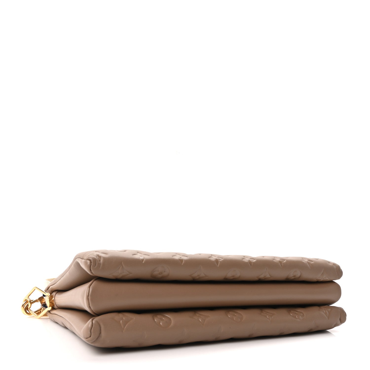 Louis Vuitton Lambskin Embossed Monogram Coussin MM Taupe 4 of 9