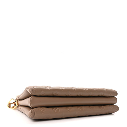 Louis Vuitton Lambskin Embossed Monogram Coussin MM Taupe 4 of 9