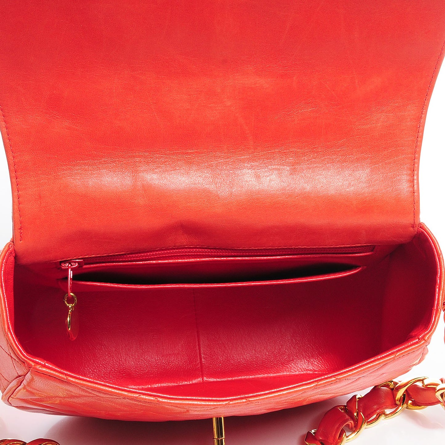 Lambskin Small Single Flap Red