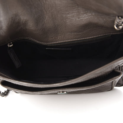 Saint Laurent Crinkled Calfskin Matelasse Monogram Medium Niki Chain Satchel Storm 5 of 9