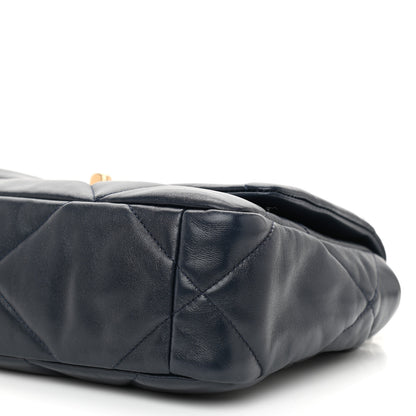 Chanel Goatskin Quilted Medium Chanel 19 Flap Navy Blue 10 of 10