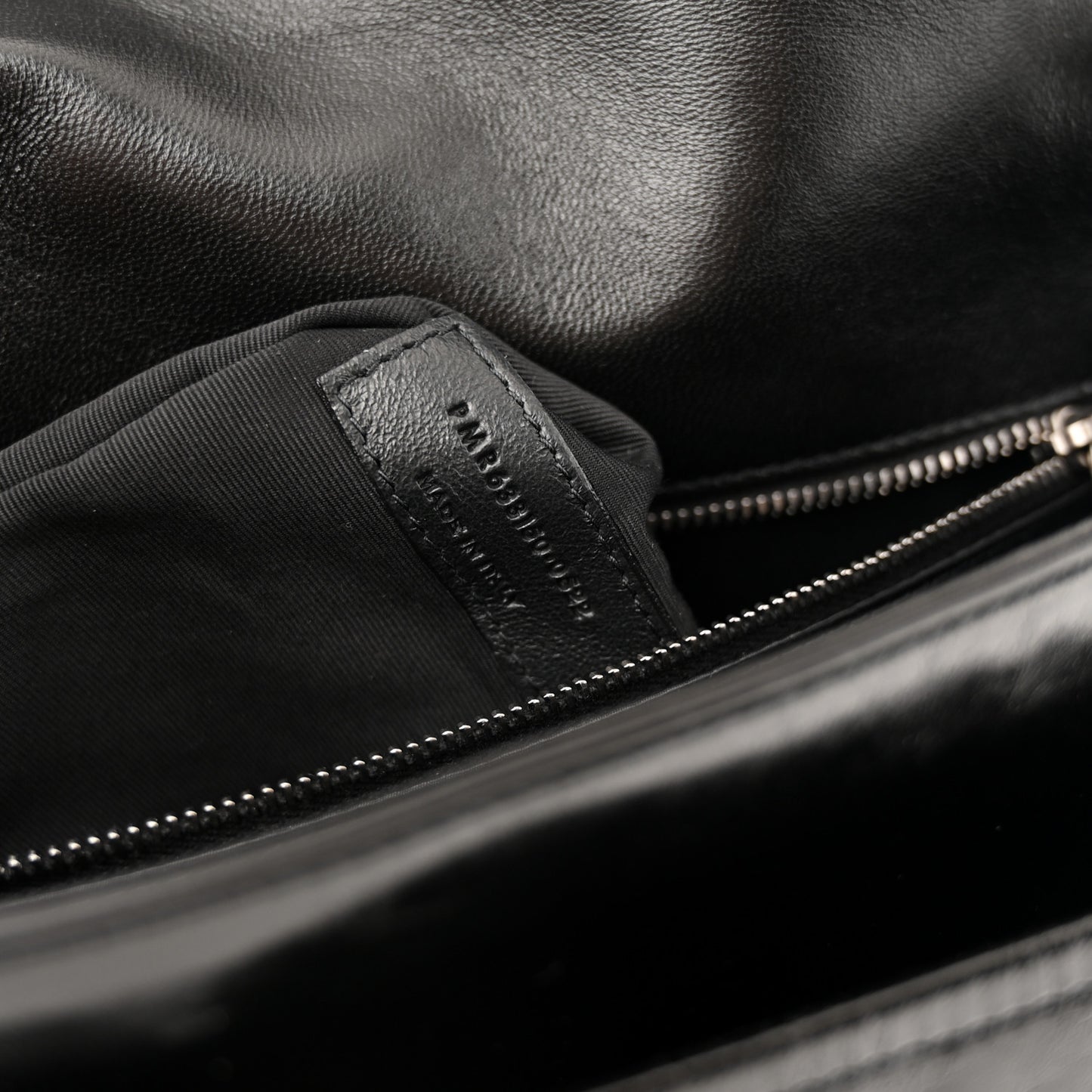 Crinkled Calfskin Monogram Medium Niki Chain Satchel Black