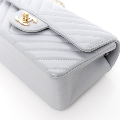 Chanel Lambskin Chevron Quilted Mini Rectangular Flap Grey 11 of 12